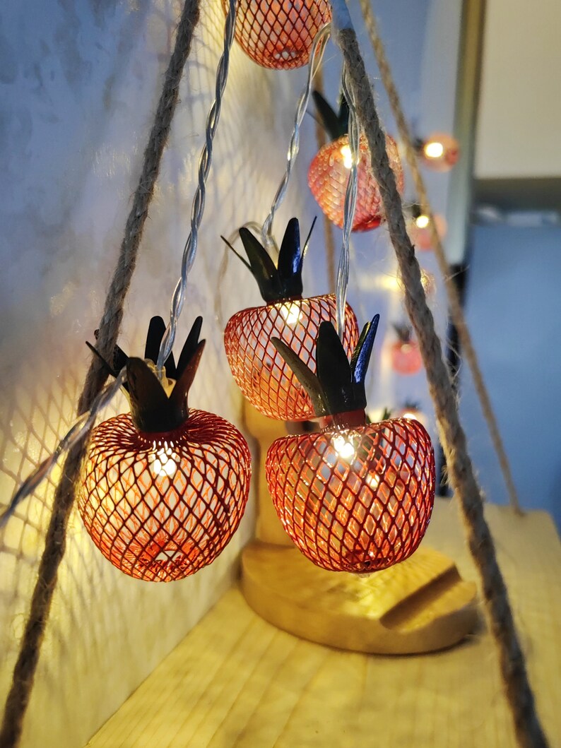 LED-Lichterkette mit Apfel aus Metall, romantische Lichterkette, geeignet für Hochzeiten, Zuhause, Zimmer und Partys