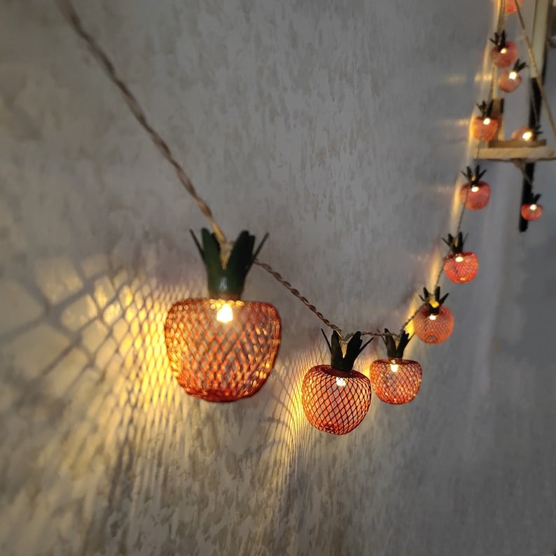 LED-Lichterkette mit Apfel aus Metall, romantische Lichterkette, geeignet für Hochzeiten, Zuhause, Zimmer und Partys