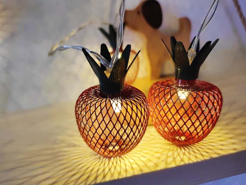 LED-Lichterkette mit Apfel aus Metall, romantische Lichterkette, geeignet für Hochzeiten, Zuhause, Zimmer und Partys