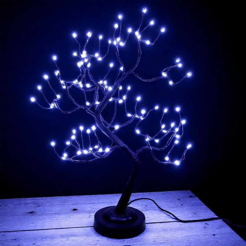 LED-Birken-Bonsai-Baum-Nachtlicht, Mini-Tischlampe, 8 Modi, USB-/Batteriebetrieben, Raumdekoration