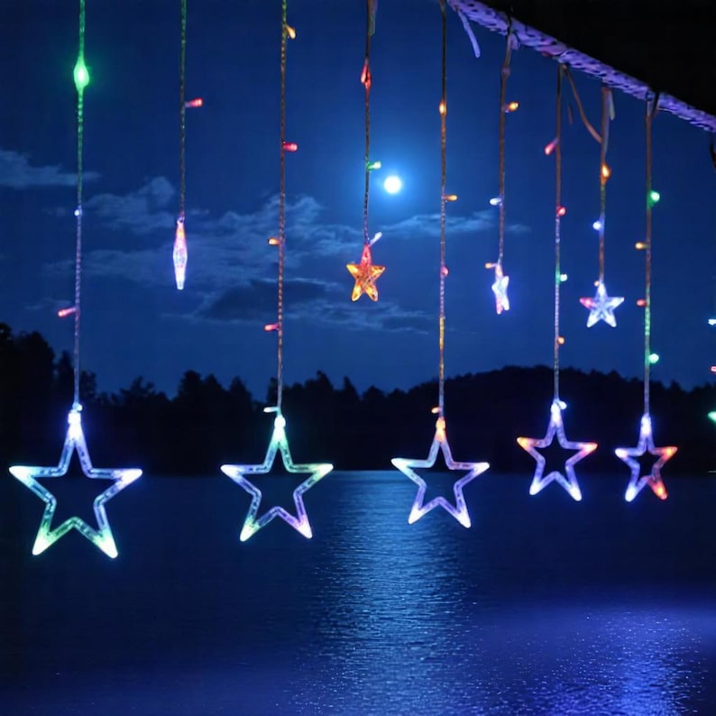 3,5 m 138 LED Eiszapfen Sternenlicht Lichterkette, Lichterkette für den Außenbereich, geeignet für Hochzeit, Garten, Festivaldekoration