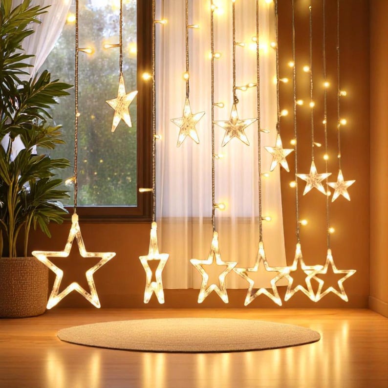 3,5 m 138 LED Eiszapfen Sternenlicht Lichterkette, Lichterkette für den Außenbereich, geeignet für Hochzeit, Garten, Festivaldekoration