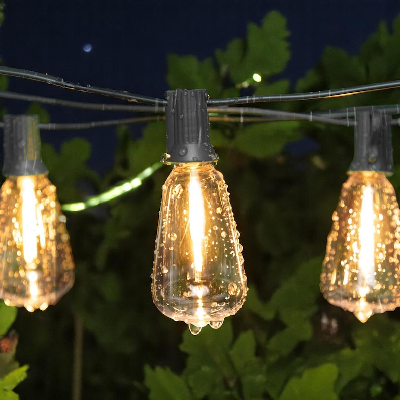 Wasserdichte Lichterketten für den Außenbereich – dimmbare ST38-Gartenlichter, bruchsicher, für Hinterhof, Veranda, Terrasse, Bistro und Garten