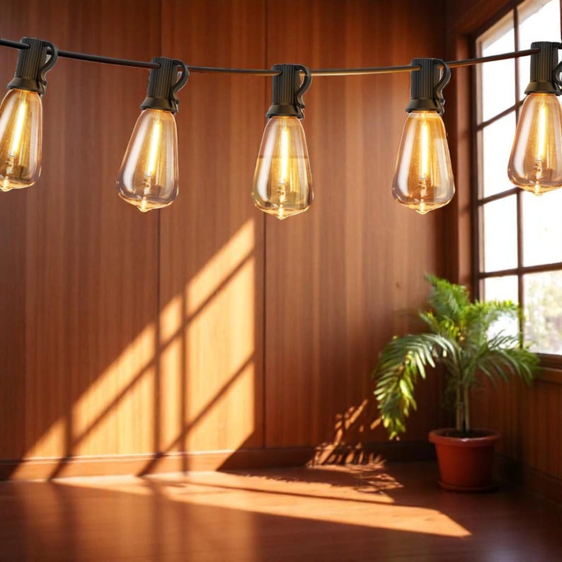 Wasserdichte Lichterketten für den Außenbereich – dimmbare ST38-Gartenlichter, bruchsicher, für Hinterhof, Veranda, Terrasse, Bistro und Garten